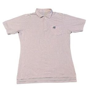 B Draddy Polo Shirt Pink Blue Striped Men's Size‎ Large